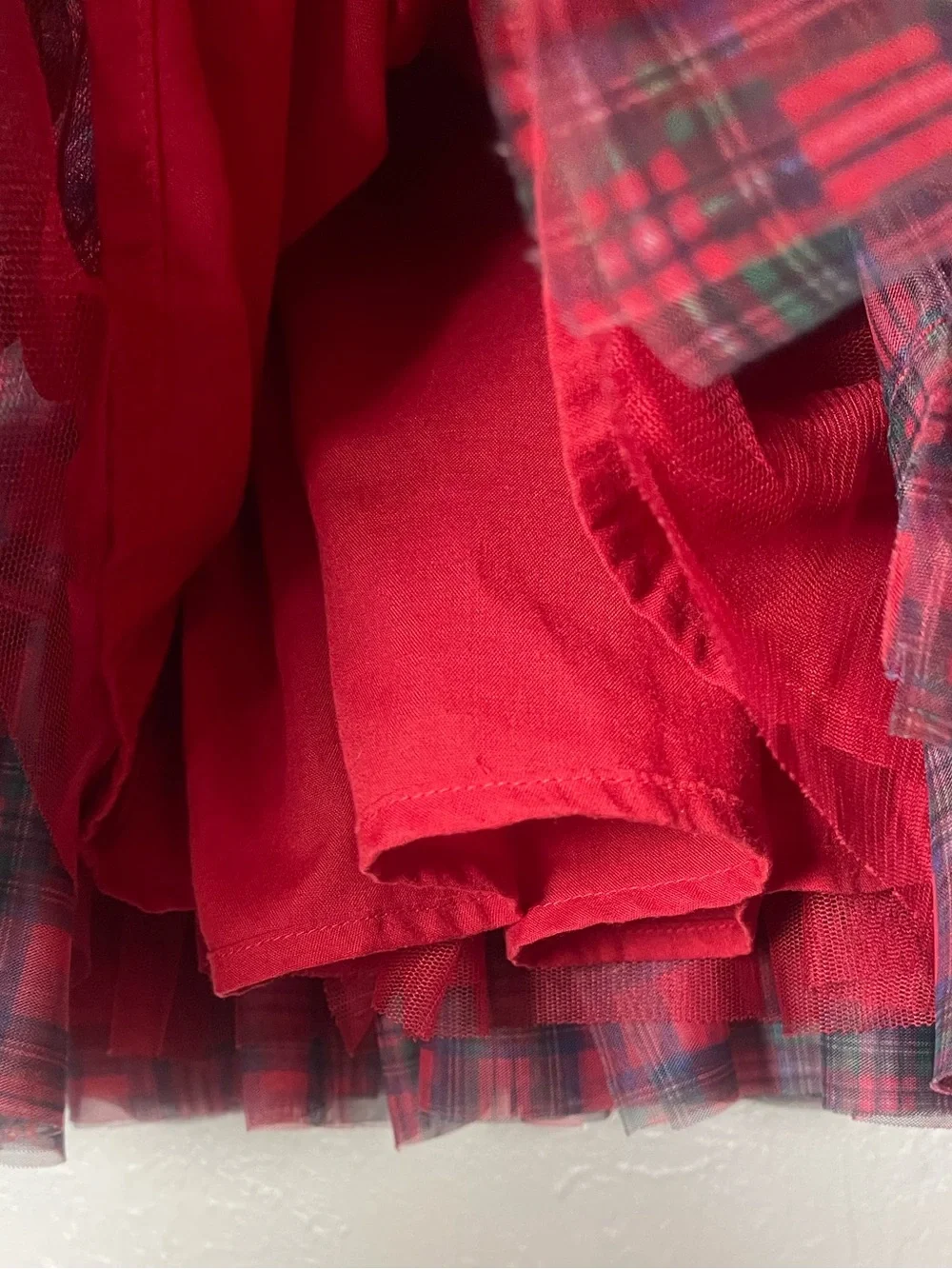 Gymboree Girls Red Tartan Plaid Tiered Ruffle Skirt Size 10 Holiday Christmas